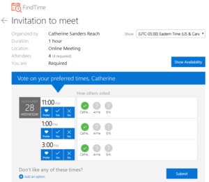 FindTime Meeting Poll Example FindTime Meeting Poll Example